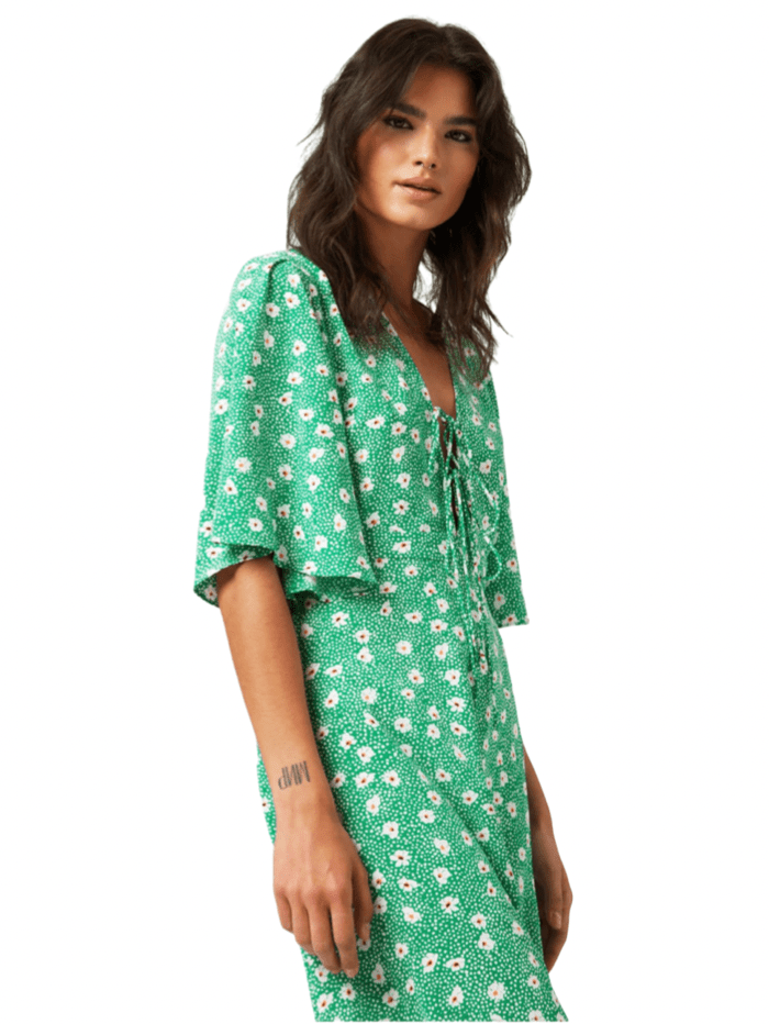 Traffic People Dresses Traffic People Little Lies Green Floral Printed Dress GYA12413018 izzi-of-baslow