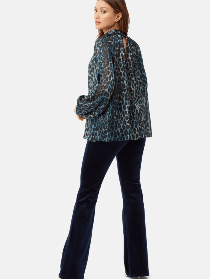 Traffic People Tops Traffic People Moments Animal Print Blue Blouse VVX12069033 izzi-of-baslow