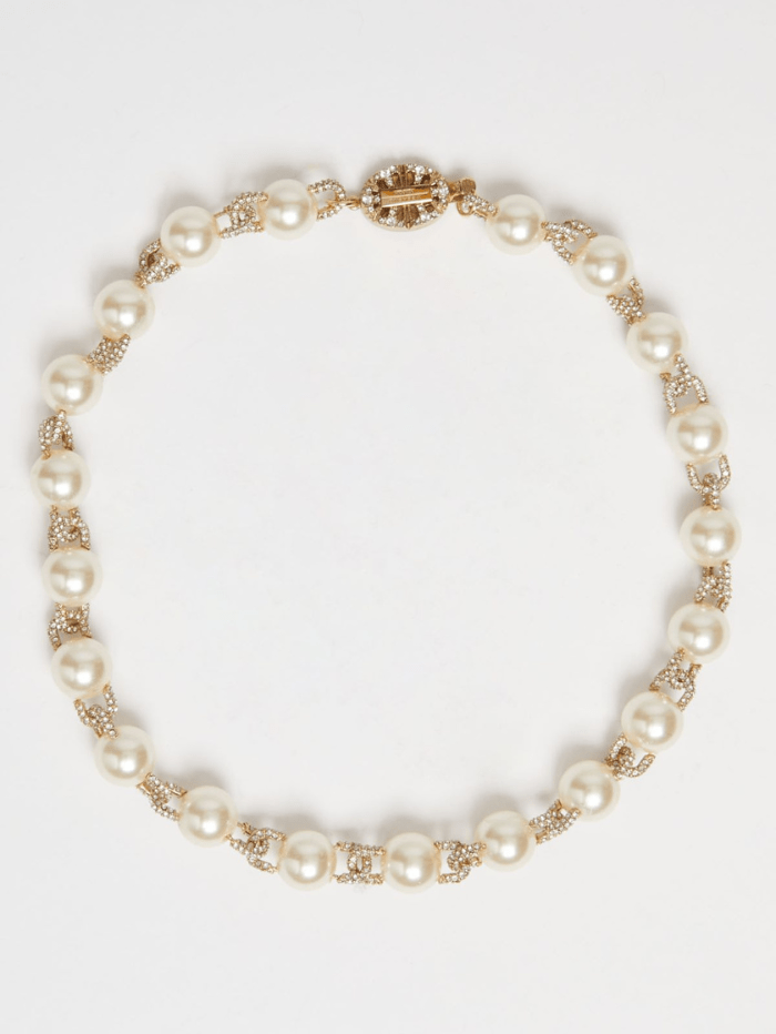 Weekend By Max Mara ALBORE Pearl Rhinestone Necklace 575611226 001