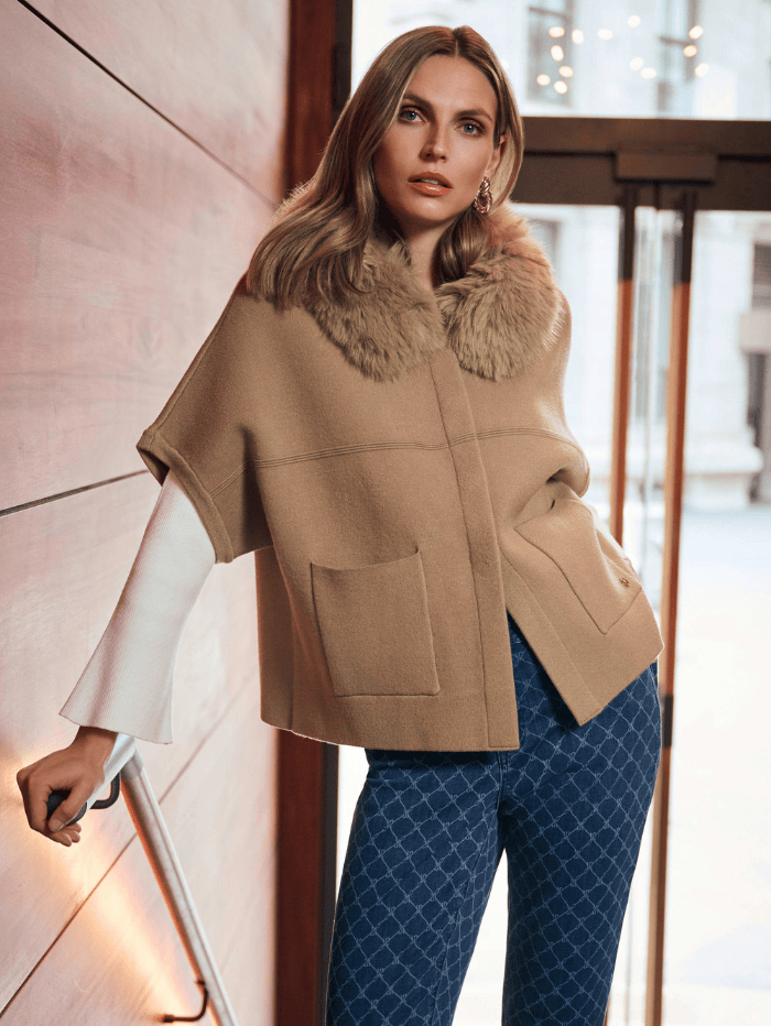 Joseph-Ribkoff-Women's-Sweater-Knit-Jacket-With-Detachable-Collar-263949-Col-4537-izzi-of-baslow