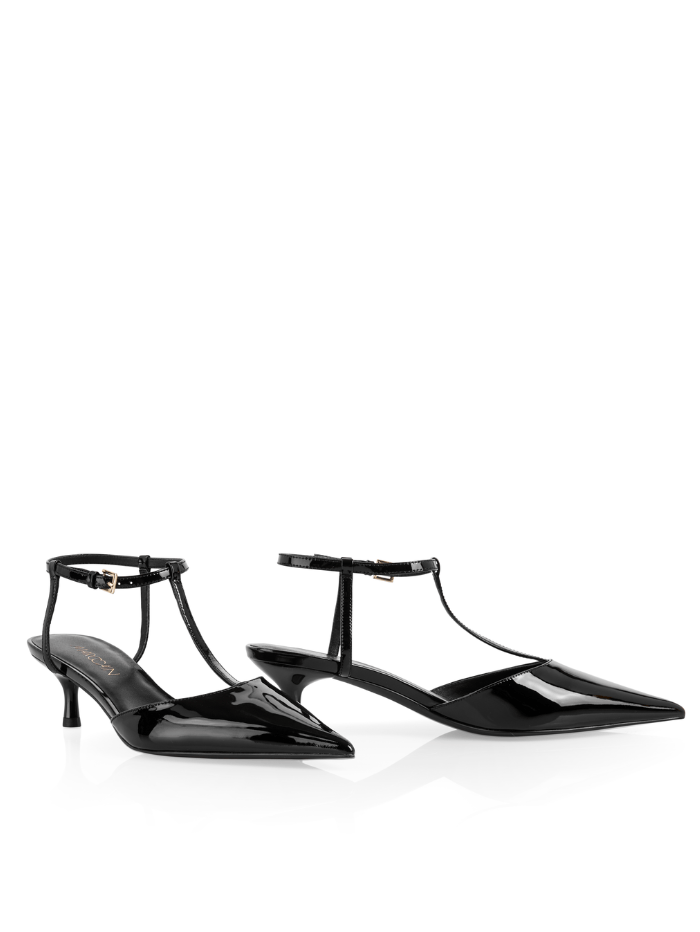 Marc Cain Collections Women's Patent Strappy Heeled Shoes In Black AC SD.01 L08 Col 900