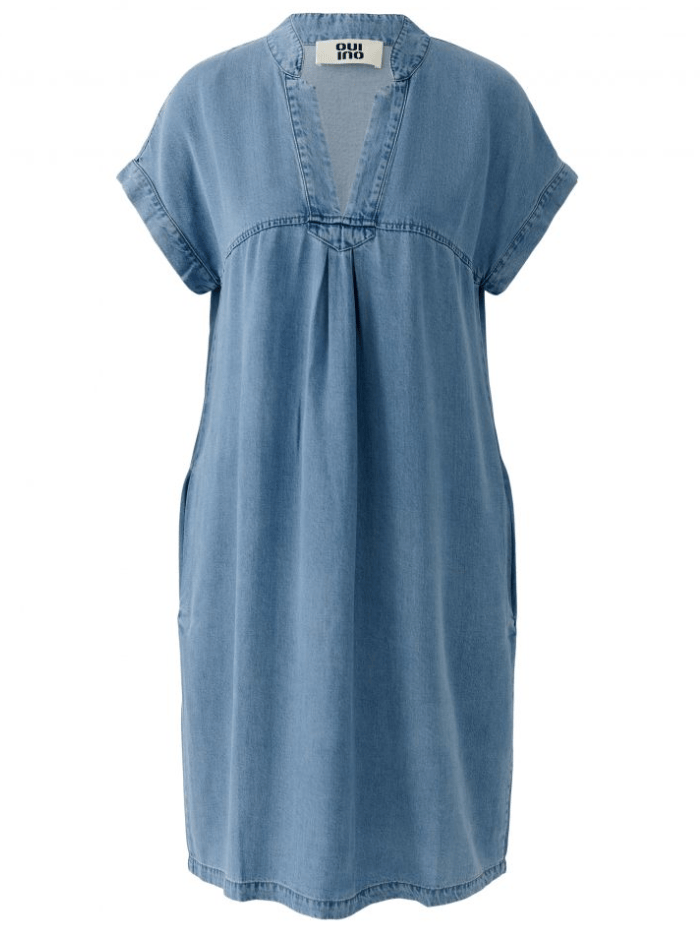 Oui Women's Knee Length Dress In Blue Denim 97331 Col 5500 – Izzi of Baslow