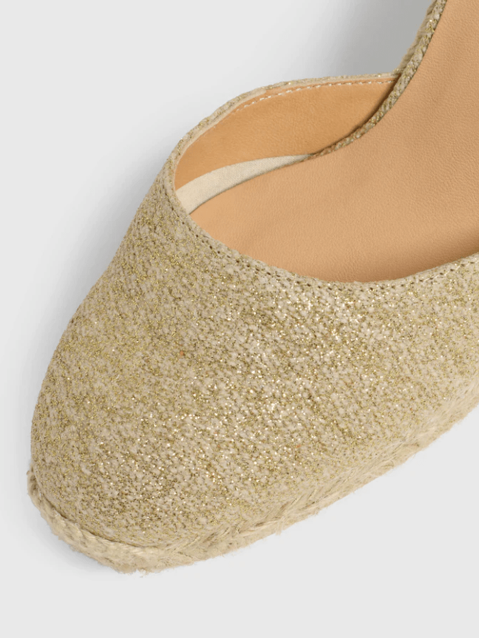 Castaner CARINA 8 Wedge Espadrilles In Light Gold 021767 3004
