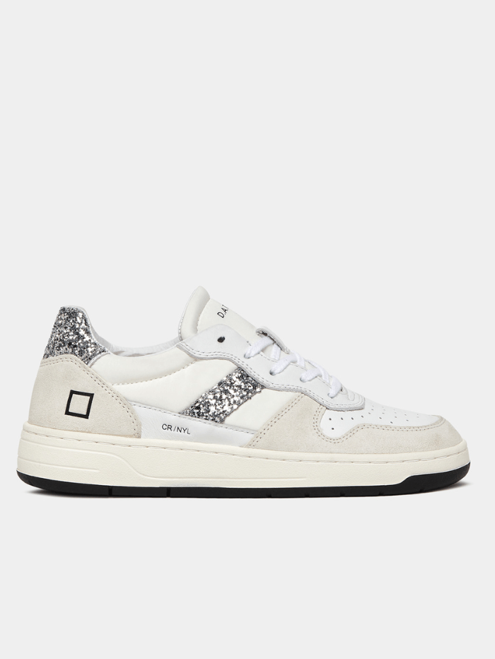 D.A.T.E- Court-2.0-Nylon-White-Glitter-Trainers W401-C2-NY-11 izzi-of-baslow