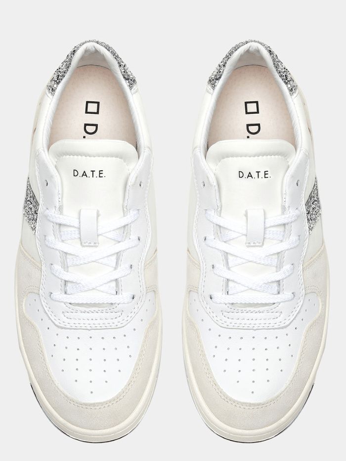 D.A.T.E- Court-2.0-Nylon-White-Glitter-Trainers W401-C2-NY-11 izzi-of-baslow