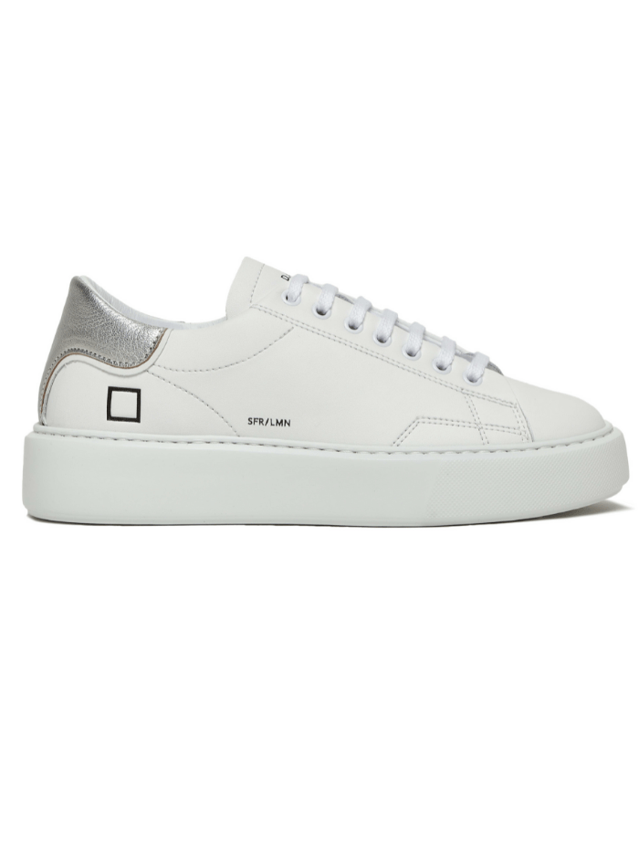 D.A.T.E. Shoes D.A.T.E. Sfera Laminated White Silver Trainers W401-SF-LM-WS izzi-of-baslow
