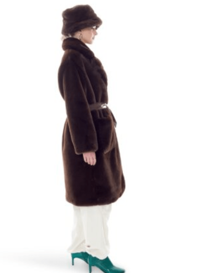 Freed Coats and Jackets Freed Lily Long Faux Fur Coat in Espresso izzi-of-baslow