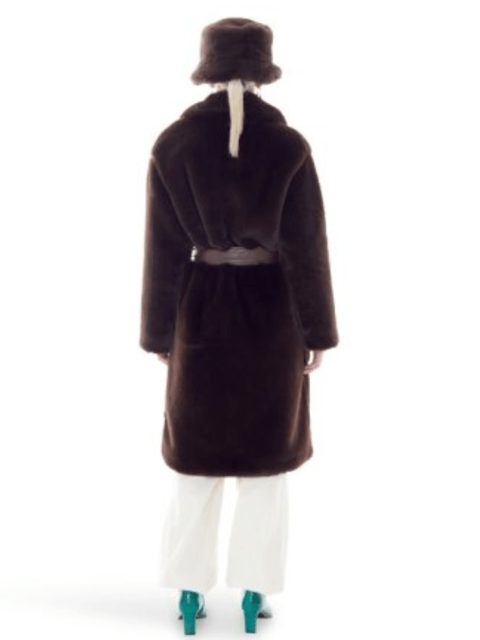 Freed Coats and Jackets Freed Lily Long Faux Fur Coat in Espresso izzi-of-baslow