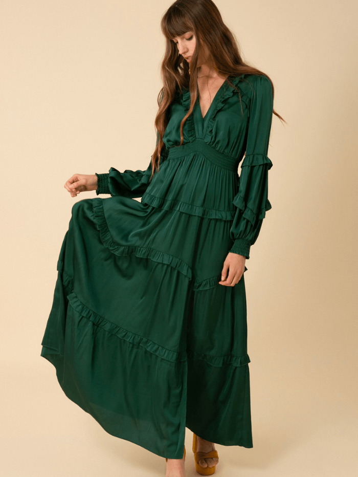 Hale-Bob-Charmeuse-Mathilde-Tiered-Maxi-Dress-In-Emerald-Green 38TJ604S izzi-of-baslow