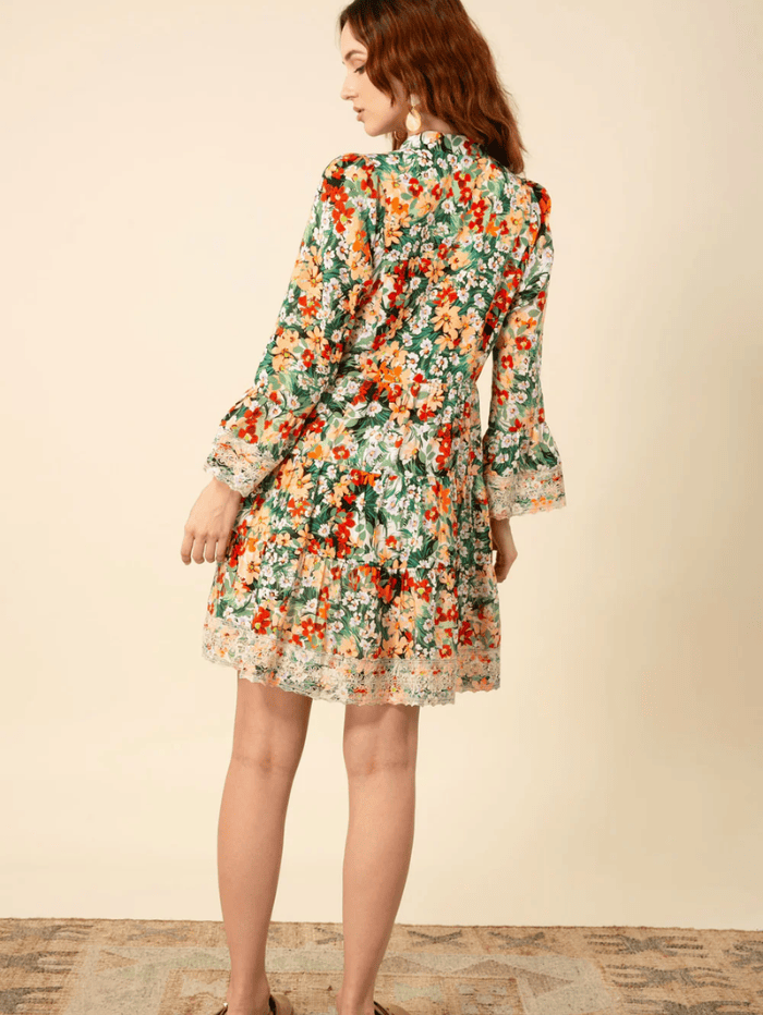 Hale Bob Dresses Hale Bob AMARI Embroidered Dress In Green 45WR640A izzi-of-baslow