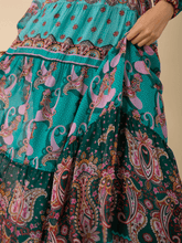 Hale Bob Dresses Hale Bob NYLAH Teal Print Maxi Dress 47AA612A izzi-of-baslow