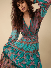 Hale Bob Dresses Hale Bob NYLAH Teal Print Maxi Dress 47AA612A izzi-of-baslow