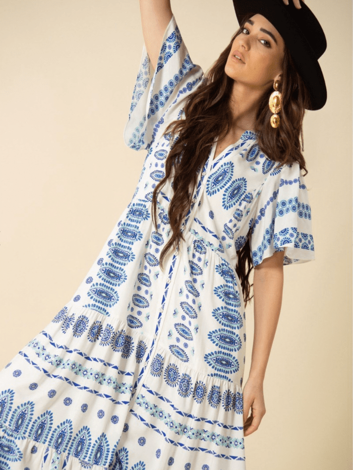 Hale Bob Dresses Hale Bob Printed Maxi Dress 33HW604M izzi-of-baslow