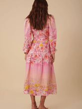Hale-Bob-VALERIE-Pink-Linen-Midi-Dress 3ZLB652A izzi-of-baslow