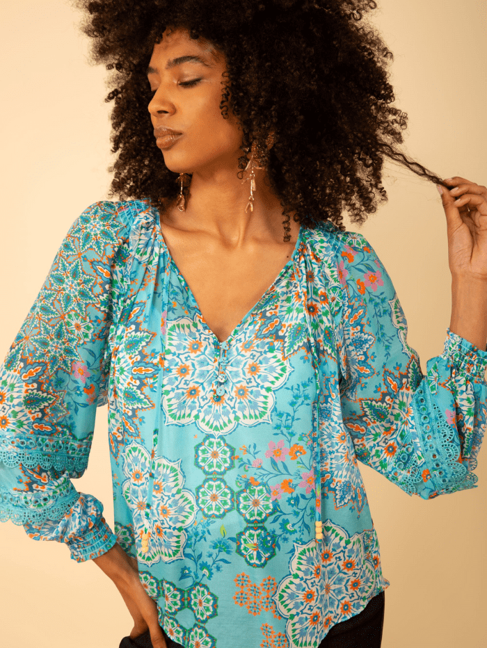 Hale-Bob-Llllth-Turquoise-With-Print-Top-H43EK220A-Col-TUR-izzi-of-baslow