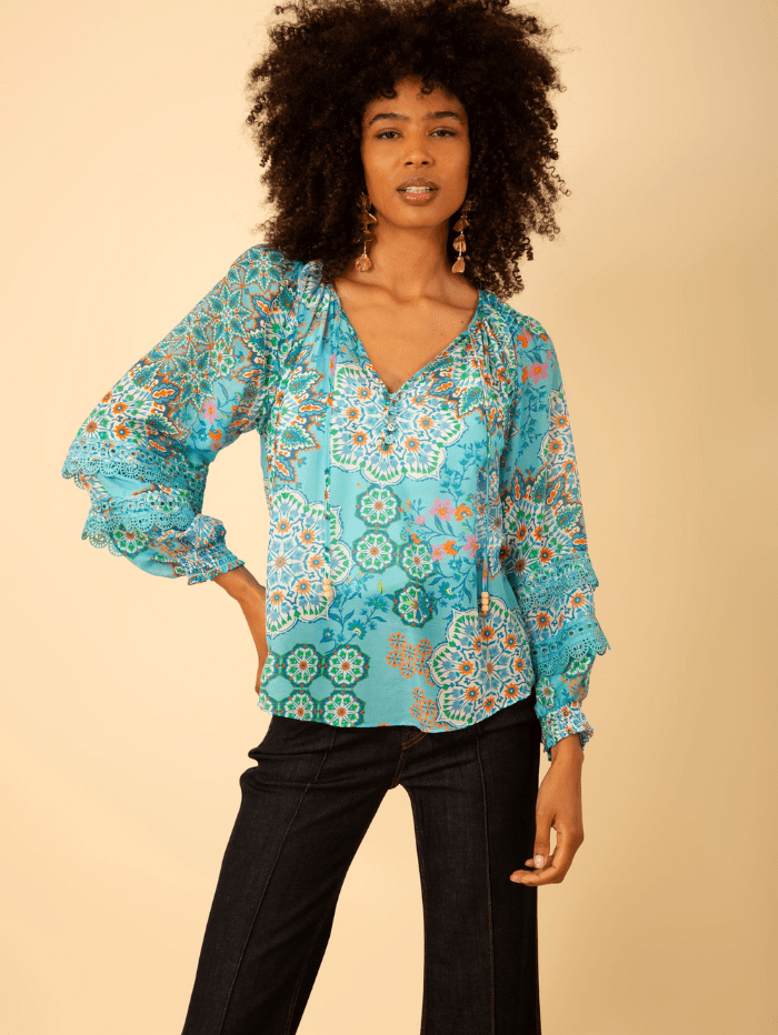 Hale-Bob-Llllth-Turquoise-With-Print-Top-H43EK220A-Col-TUR-izzi-of-baslow