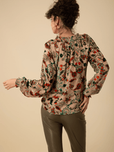 Hale Bob Tops Hale Bob LIANI Velvet Burnout Silk Blend Blouse In Beige 47DY224A izzi-of-baslow
