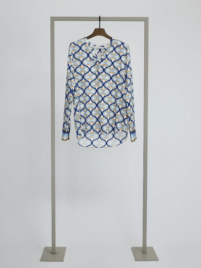 Herzen’s-Angelegenheit-Silk-Tunic-Blouse-In Blue-Multi-Print 25241-6153 izzi-of-baslow izzi-of-baslow