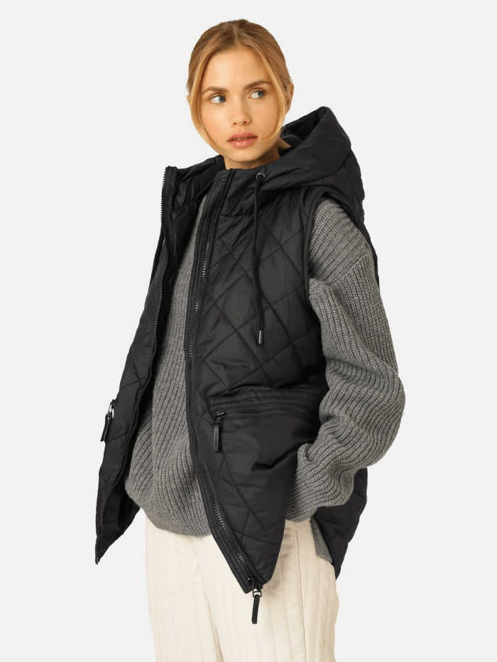 Ilse-Jacobsen-Black Paded-Gilet- AERIAL04 001 izzi-of-baslow