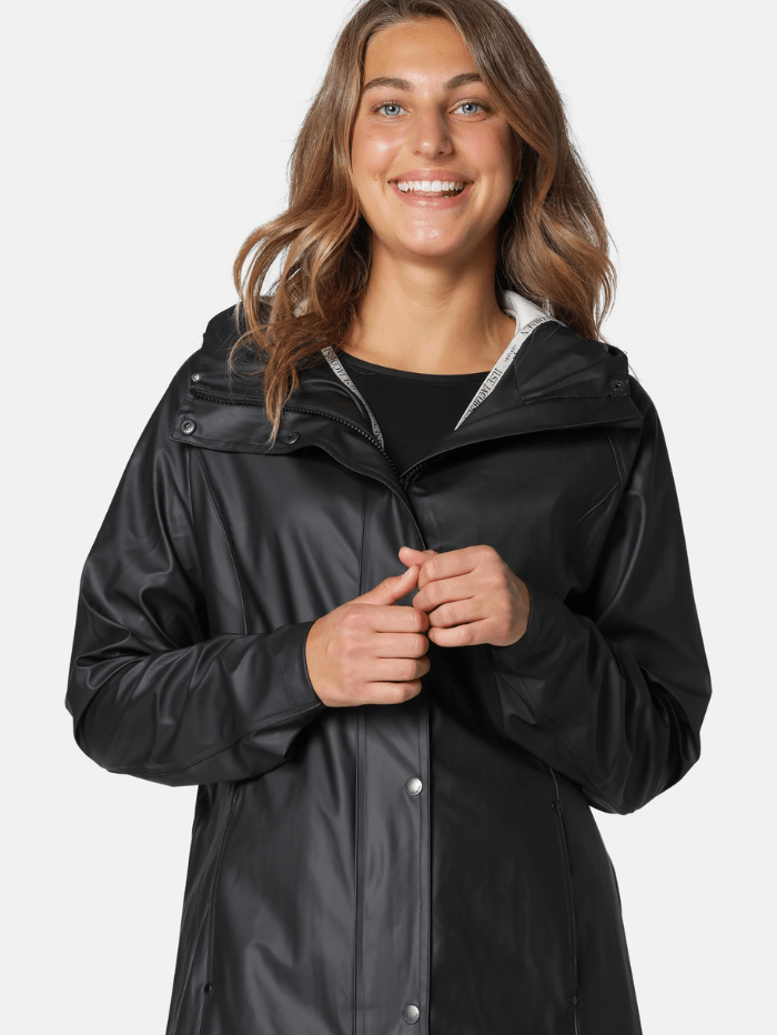 Ilse-Jacobsen-RAIN87-Hooded-Raincoat-Black 001 izzi-of-baslow