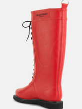 Ilse Jacobsen Shoes Ilse Jacobsen Long Length Rubber Lace Up Wellington Boots Red RUB1 303 izzi-of-baslow