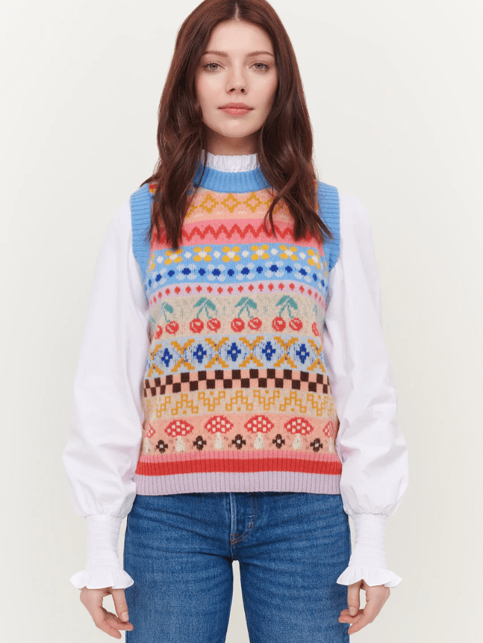 & Isla Knitwear & Isla Harper Fair Ilse Cashmere Vest Tank Top IF3C-064 izzi-of-baslow