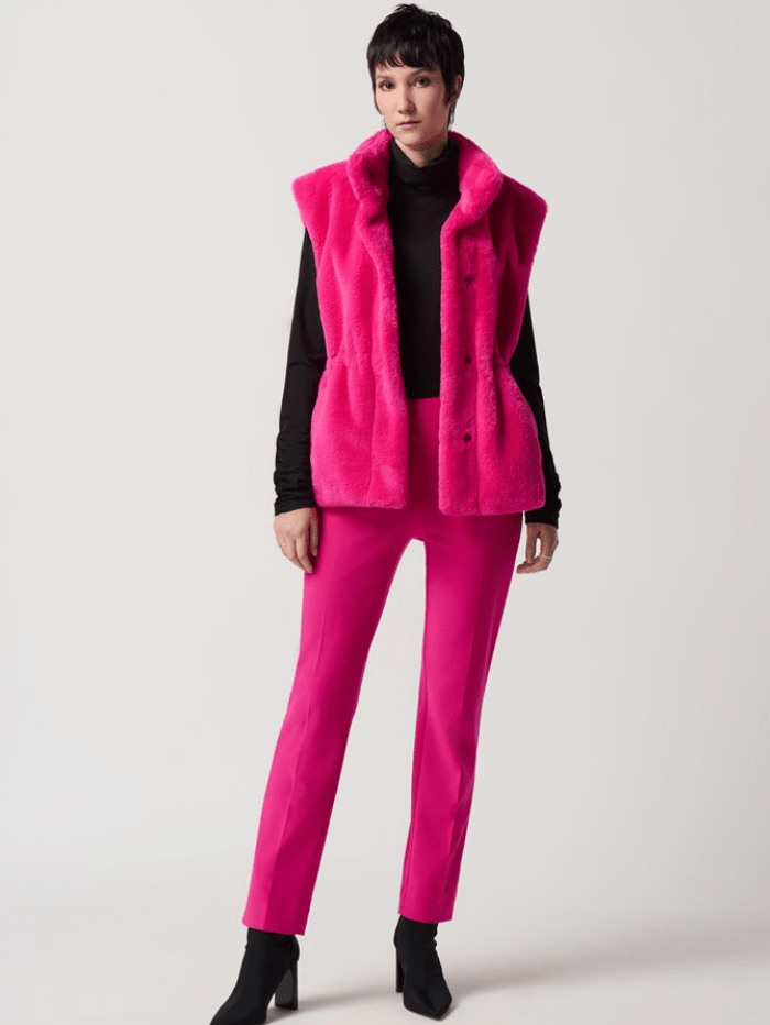 Joseph-Ribkoff-Faux-Fur-Gilet-In-Shocking-Pink-234903 Col 4129 izzi-of-baslow