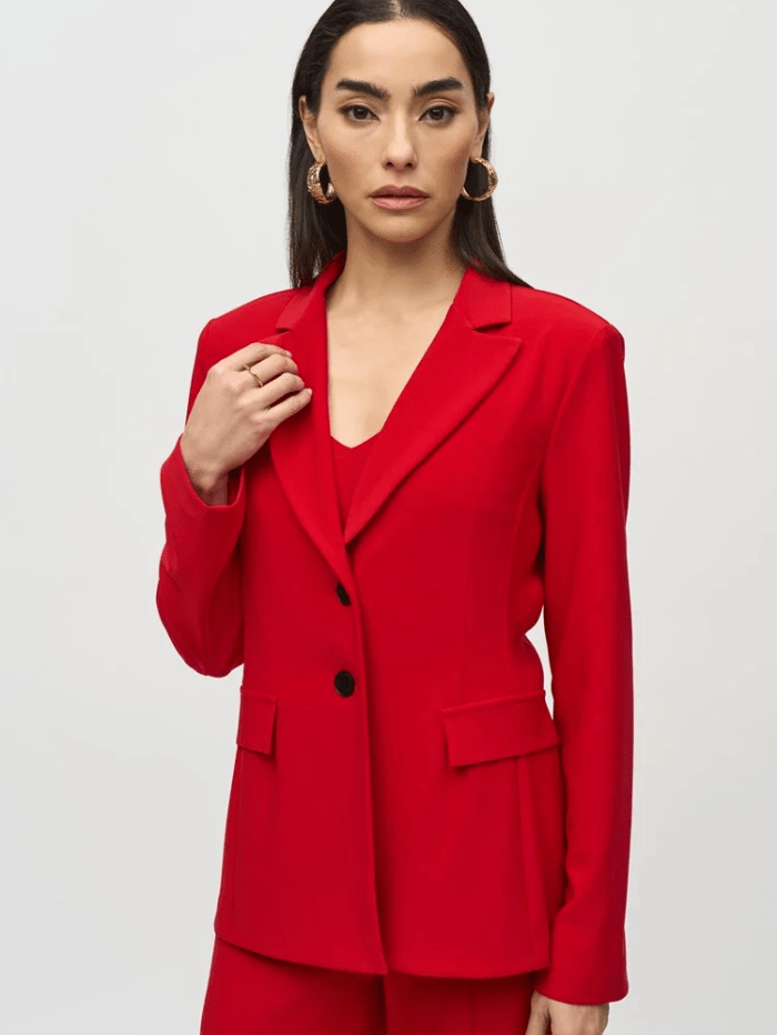 Joseph Ribkoff Coats and Jackets Joseph Ribkoff Fitted Blazer In Lipstick Red 244095 Col 3229 izzi-of-baslow