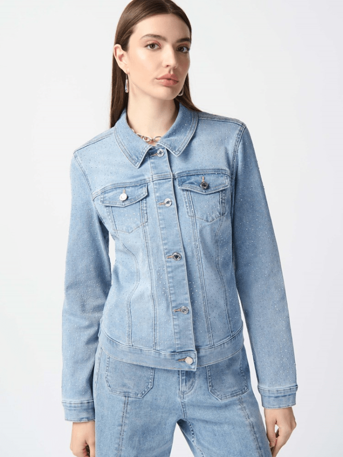 Joseph-Ribkoff-Fitted-Denim-Jacket-With-Rhinestones 241914 izzi-of-baslow