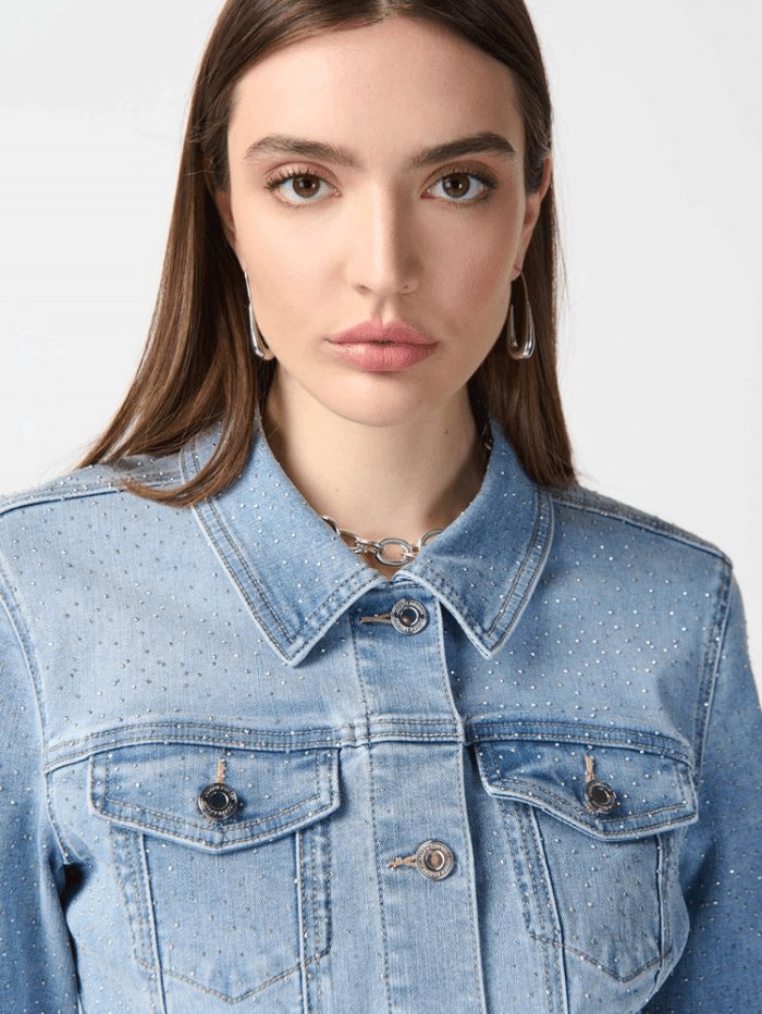 Joseph-Ribkoff-Fitted-Denim-Jacket-With-Rhinestones 241914 izzi-of-baslow