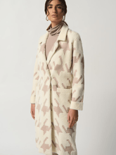 Joseph Ribkoff Coats and Jackets Joseph Ribkoff Houndstooth Straight Coat In Winter White/Oatmeal 233941 4122 izzi-of-baslow