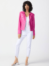 Joseph-Ribkoff-Pink-Foiled-Suede-Jacket-With-Metal-Trims 241911 Col 4243 izzi-of-baslow