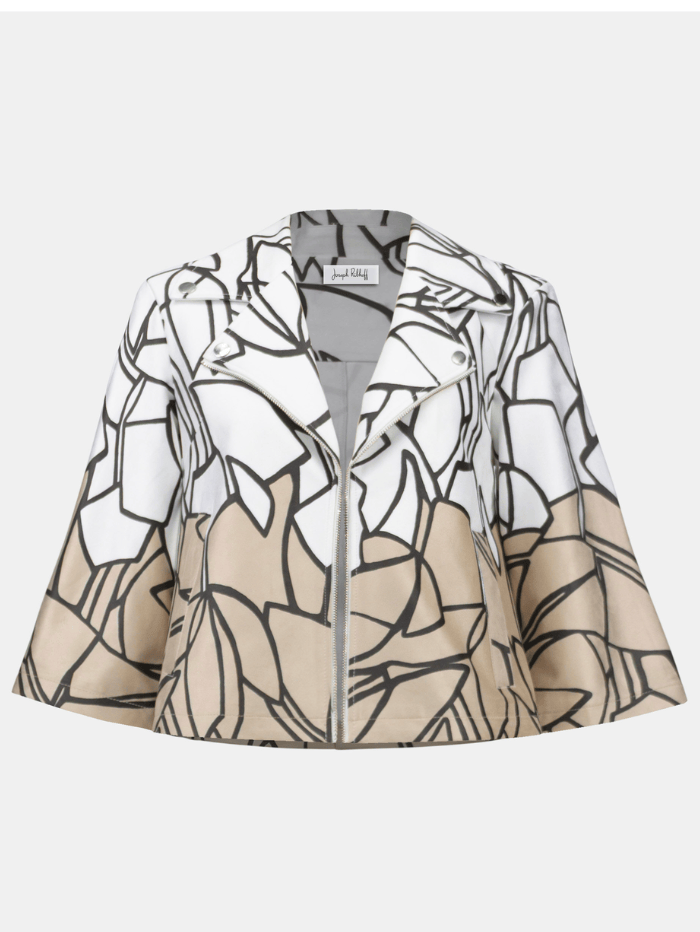 Joseph Ribkoff Women's Faux Suede Abstract Print Swing Jacket