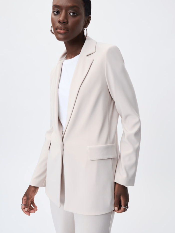 Joseph Ribkoff Coats &amp; Jackets Joseph Ribkoff Stone Open Front Long Blazer 231064 3854 izzi-of-baslow