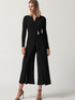 Joseph Ribkoff Black Wrap Culotte Jumpsuit 233097 Col 11 izzi-of-baslow