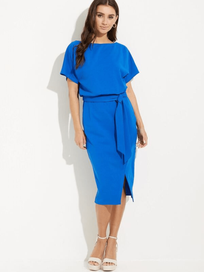 Joseph-Ribkoff-Blue-Belted-Dress 231015 3971 izzi-of-baslow