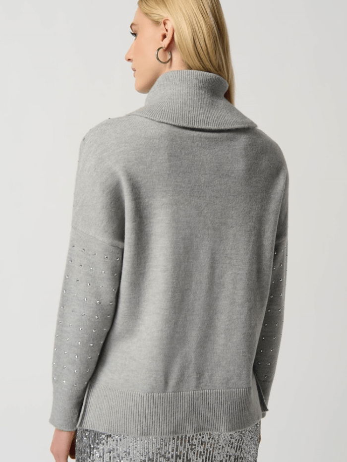 Light grey top cowl neck sweater