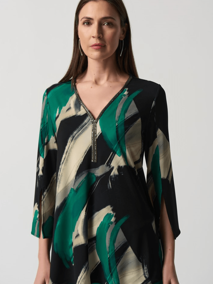 Joseph-Ribkoff-Abstract-Print-Fit-And-Flare-Tunic 233178 Col 178 izzi-of-baslow
