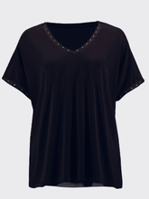 Joseph Ribkoff Tops Joseph Ribkoff Black Top With Studs 232024 11 izzi-of-baslow