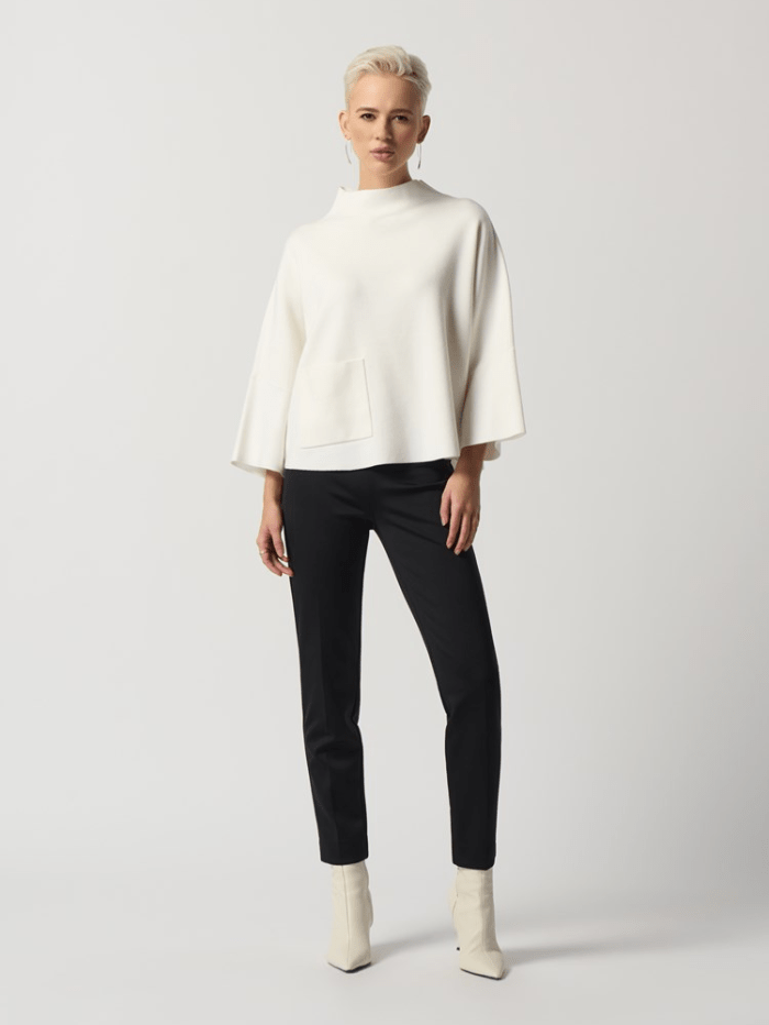 Joseph Ribkoff Funnel Neck Boxy Top 233907 Vanilla izzi-of-baslow