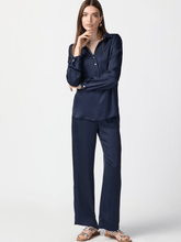 Joseph-Ribkoff-Long-Sleeve-Satin-Shirt-In-Midnight-Blue 241242 Col 2166 izzi-of-baslow