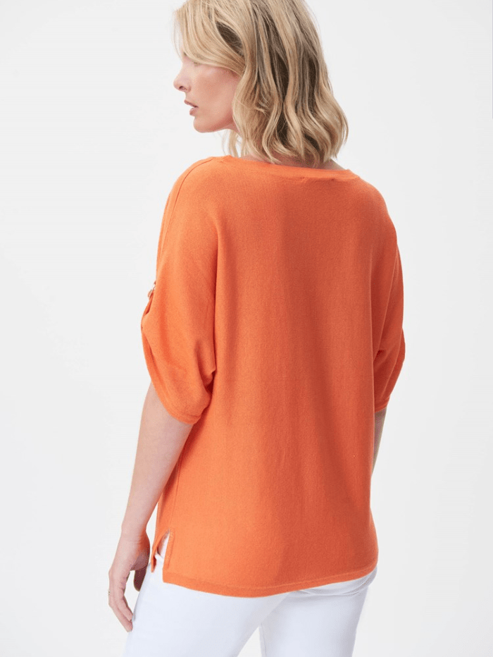 Joseph-Ribkoff-Orange-Knitted-Top 232908 4025 izzi-of-baslow