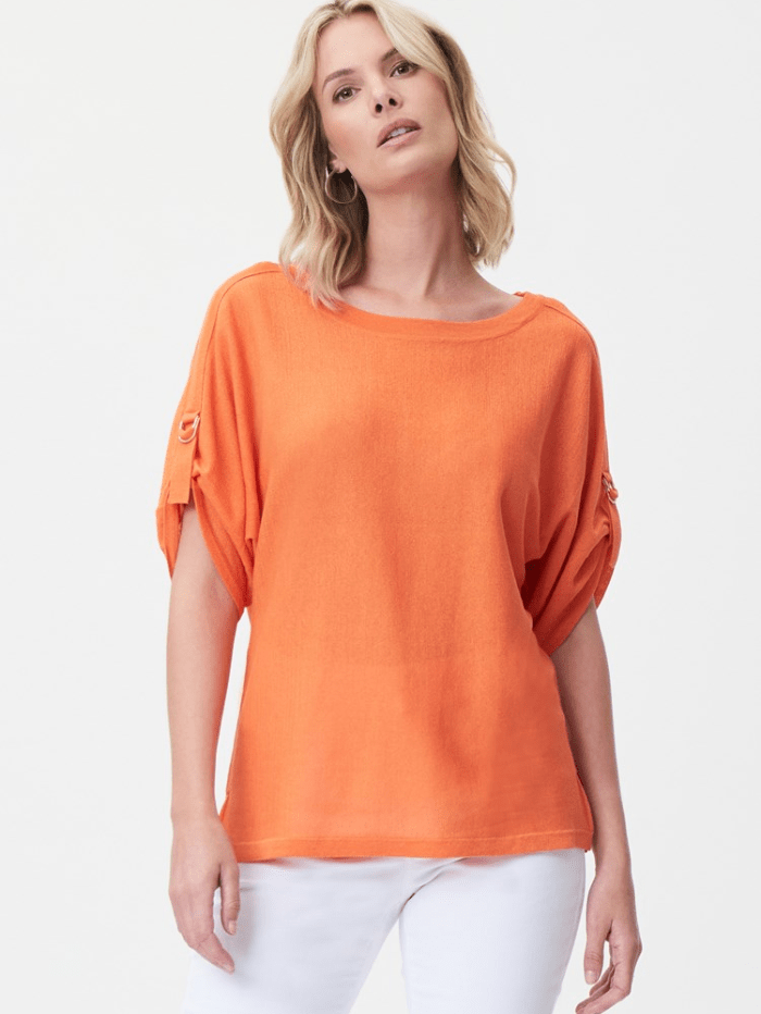 Joseph-Ribkoff-Orange-Knitted-Top 232908 4025 izzi-of-baslow