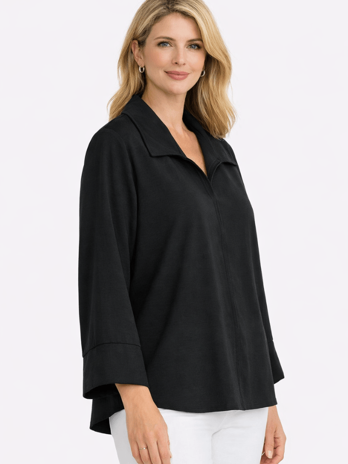 Joseph Ribkoff Tops Joseph Ribkoff T Casual Notch Collar Black Blouse 231263 Col 11 izzi-of-baslow