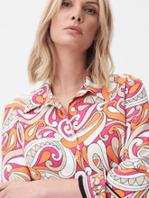 Joseph Ribkoff Tops Joseph Ribkoff Woven Retro Print Collared Blouse 232043 2539 izzi-of-baslow