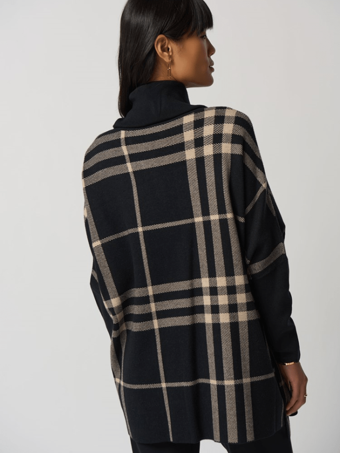 Joseph Ribkoff Knitwear One Size Joseph Ribkoff Cowl Neck Plaid Poncho 233965 317 izzi-of-baslow