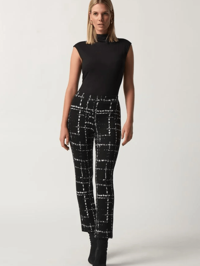 Joseph Ribkoff Black Plaid Slim Fit Trousers 233143 Col 178 izzi-of-baslow