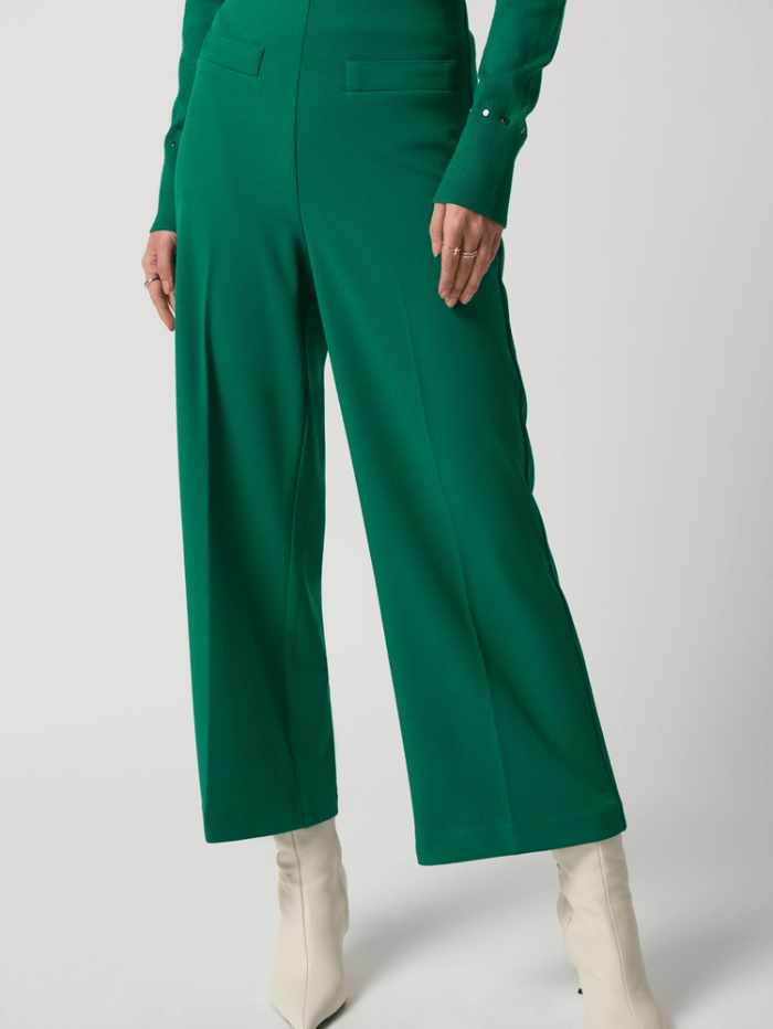 Joseph Ribkoff Kelly Green Wide Leg High Rise Trousers 233098 4094 izzi-of-baslow