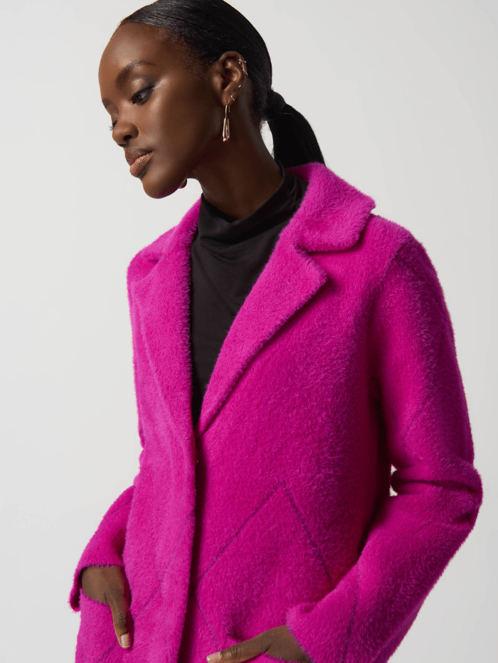 Hot pink top teddy coat