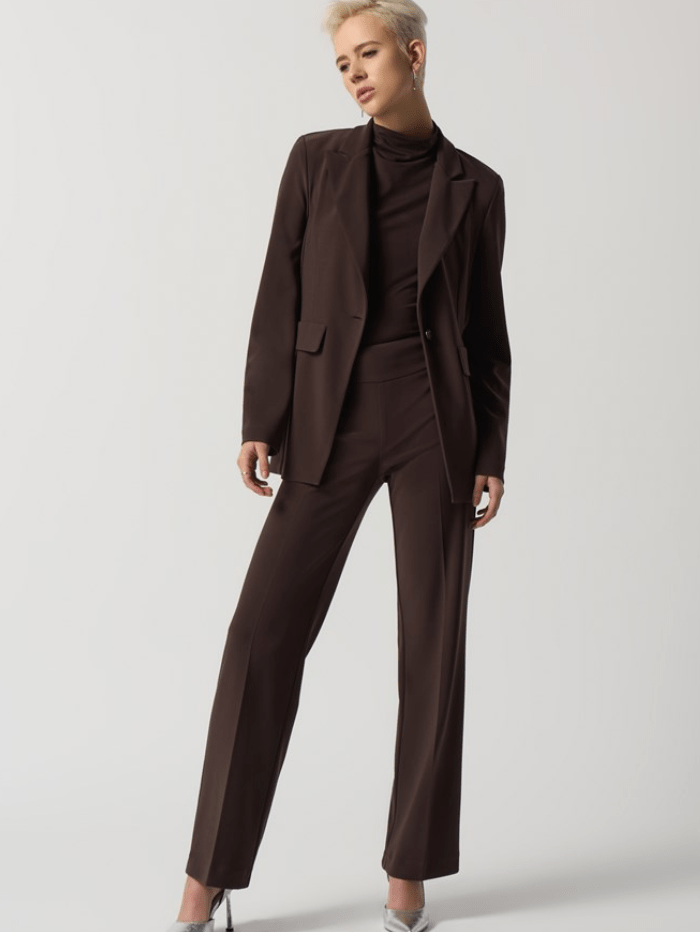 Joseph-Ribkoff-Wide-Leg-Pull-On-Trousers-In-Mocha 233277 Col 3799 izzi-of-baslow
